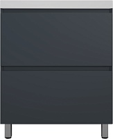 Style Line Тумба с белой раковиной Манхэттен 70 Plus эмаль графит матовая